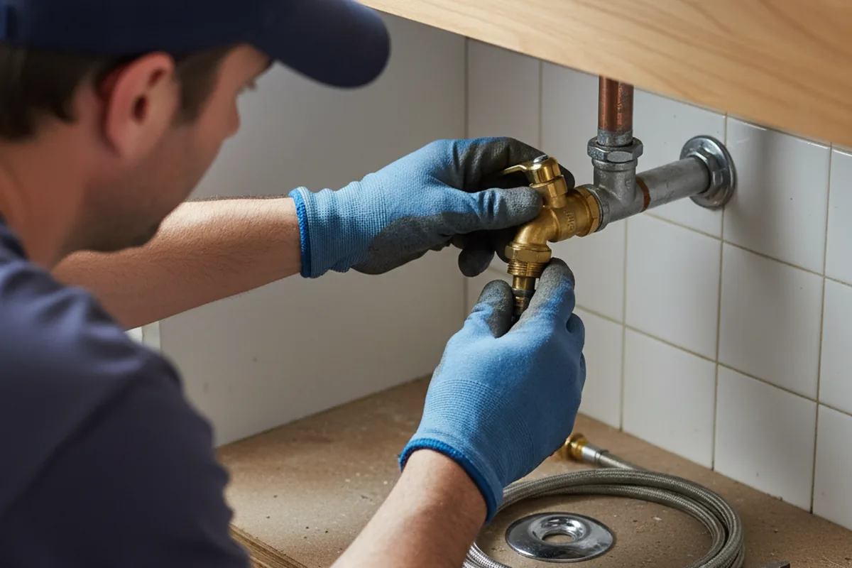 Shutoff valve and fitting work during Burst Pipe Repair in Albert Lea